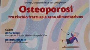 Lunedì 20 ottobre a Vasto il convegno “Osteoporosi tra rischio fratture e sana alimentazione”